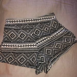 3/$15 Silky Black and White Printed Shorts